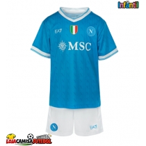 Camisa de Futebol SSC Napoli Equipamento Principal Infantil 2025-26 Manga Curta (+ Calças curtas)